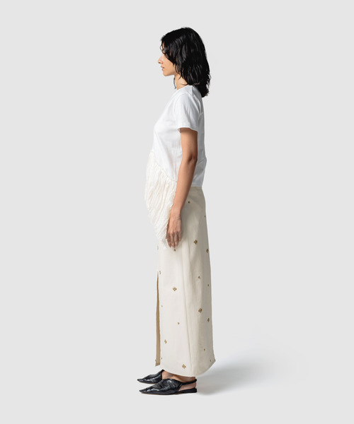 muller of yoshiokubo（ミュラーオブヨシオクボ）の「muller of yoshiokubo ミュラーオブヨシオクボ / RUFFLE CHIFFON T-SHIRTS ラッフルシフォンミックスTシャツ / MLS26111（Tシャツ/カットソー・レディース・ブラック/ブルー/ホワイト・38/36）」の5枚目の写真