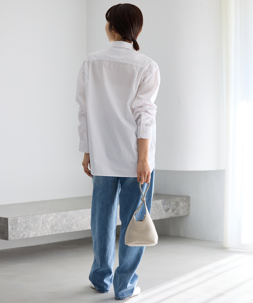 MA/RE（マレ）の「MA/RE/マレ RIBBON SHIRTS シャツ LIGHT COTTON 104 GR（シャツ/ブラウス・レディース・ホワイト/ブルー系その他・FREE/MEDIUM）」の11枚目の写真