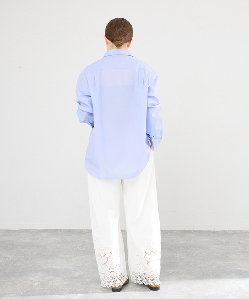 MA/RE（マレ）の「MA/RE/マレ RIBBON SHIRTS シャツ LIGHT COTTON 104 GR（シャツ/ブラウス・レディース・ホワイト/ブルー系その他・FREE/MEDIUM）」の15枚目の写真