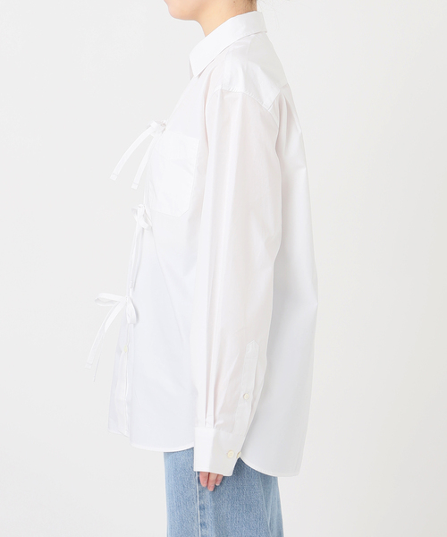 MA/RE（マレ）の「MA/RE/マレ RIBBON SHIRTS シャツ LIGHT COTTON 104 GR（シャツ/ブラウス・レディース・ホワイト/ブルー系その他・FREE/MEDIUM）」の18枚目の写真