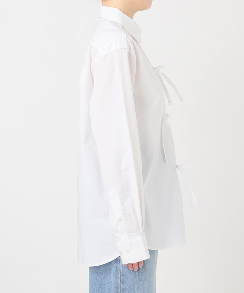 MA/RE（マレ）の「MA/RE/マレ RIBBON SHIRTS シャツ LIGHT COTTON 104 GR（シャツ/ブラウス・レディース・ホワイト/ブルー系その他・FREE/MEDIUM）」の20枚目の写真