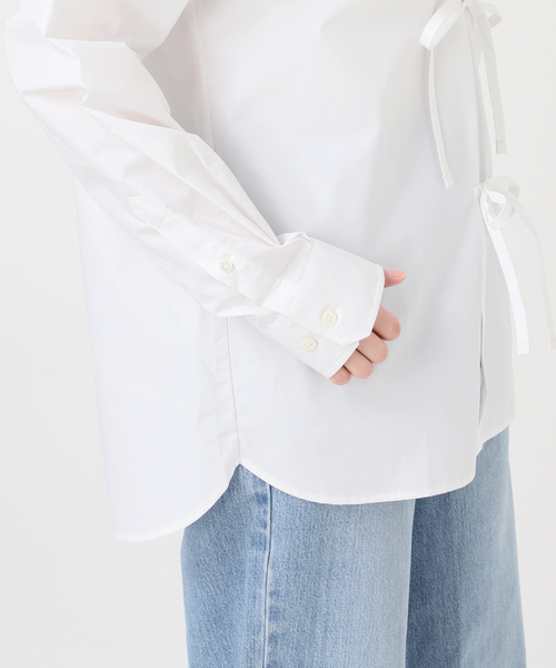 MA/RE（マレ）の「MA/RE/マレ RIBBON SHIRTS シャツ LIGHT COTTON 104 GR（シャツ/ブラウス・レディース・ホワイト/ブルー系その他・FREE/MEDIUM）」の22枚目の写真