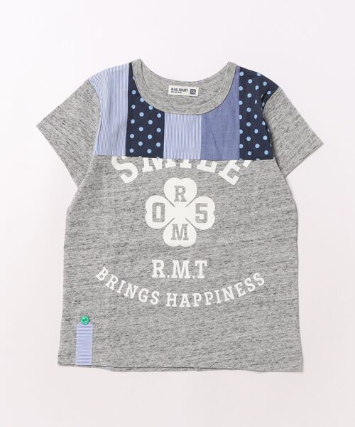 RAGMART(ラグマート)の「パッチワーク半袖Tシャツ(Tシャツ/カットソー・キッズ・ブルー/グレー・100cm/120cm/130cm/110cm)」の2枚目の写真