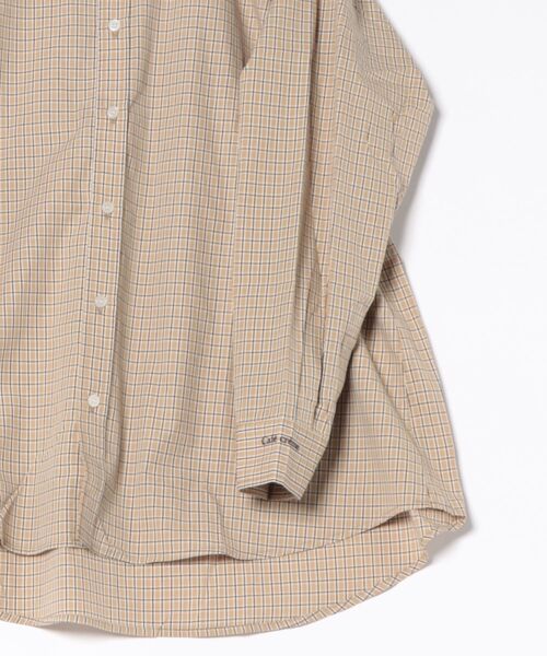 STYLEBLOCK（スタイルブロック）の「ブロード＆チェックオーバーサイズ刺繍シャツ（シャツ/ブラウス・レディース・ブルー/ホワイト/ピンク/イエロー/ベージュ/ネイビー・M）」の8枚目の写真