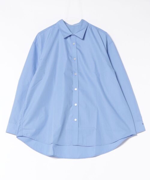 STYLEBLOCK（スタイルブロック）の「ブロード＆チェックオーバーサイズ刺繍シャツ（シャツ/ブラウス・レディース・ブルー/ホワイト/ピンク/イエロー/ベージュ/ネイビー・M）」の9枚目の写真