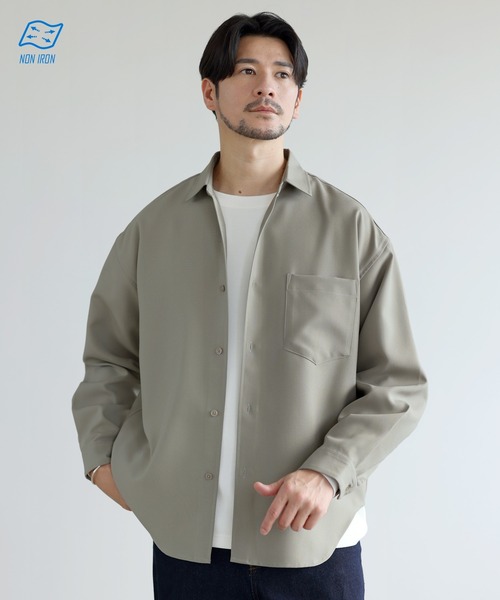 SPU(スプ)の「【防シワ】機能性ベーシックレギュラーカラー長袖シャツ(シャツ/ブラウス・メンズ・チャコール/ブラック/ホワイト/サックスブルー/ネイビー/グレー/ストライプ/ベージュ・XL/L/M/S)」の5枚目の写真