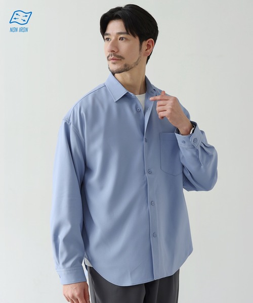 SPU(スプ)の「【防シワ】機能性ベーシックレギュラーカラー長袖シャツ(シャツ/ブラウス・メンズ・チャコール/ブラック/ホワイト/サックスブルー/ネイビー/グレー/ストライプ/ベージュ・XL/L/M/S)」の7枚目の写真