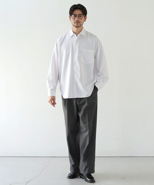 SPU(スプ)の「【防シワ】機能性ベーシックレギュラーカラー長袖シャツ(シャツ/ブラウス・メンズ・チャコール/ブラック/ホワイト/サックスブルー/ネイビー/グレー/ストライプ/ベージュ・XL/L/M/S)」の12枚目の写真