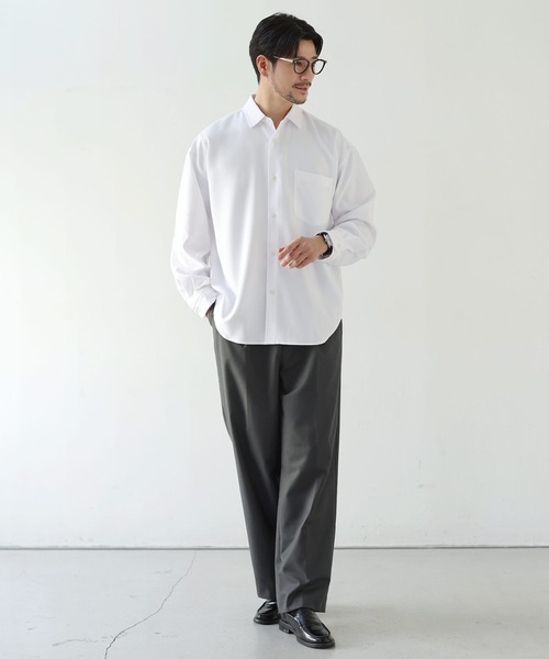 SPU(スプ)の「【防シワ】機能性ベーシックレギュラーカラー長袖シャツ(シャツ/ブラウス・メンズ・チャコール/ブラック/ホワイト/サックスブルー/ネイビー/グレー/ストライプ/ベージュ・XL/L/M/S)」の13枚目の写真