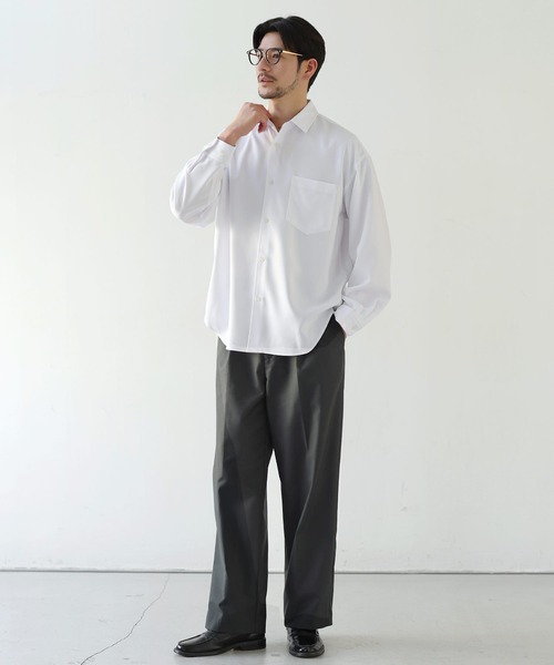 SPU(スプ)の「【防シワ】機能性ベーシックレギュラーカラー長袖シャツ(シャツ/ブラウス・メンズ・チャコール/ブラック/ホワイト/サックスブルー/ネイビー/グレー/ストライプ/ベージュ・XL/L/M/S)」の14枚目の写真