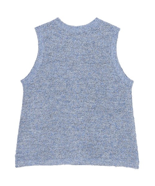 TOKYO SHIRTS（トウキョウシャツ）の「ファンシーツイード風 ニットジレ（ベスト・レディース・グレー/サックスブルー・M/L）」の9枚目の写真