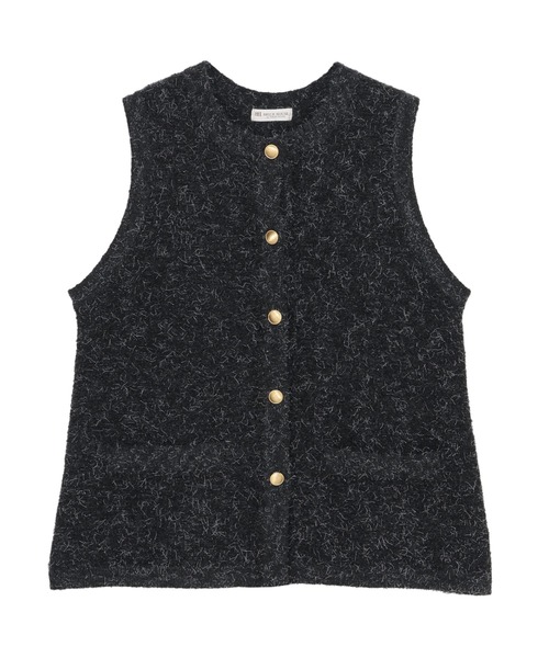 TOKYO SHIRTS（トウキョウシャツ）の「ファンシーツイード風 ニットジレ（ベスト・レディース・グレー/サックスブルー・M/L）」の3枚目の写真