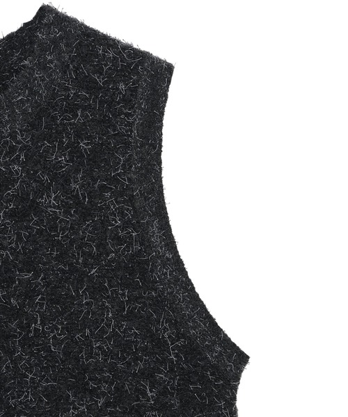 TOKYO SHIRTS（トウキョウシャツ）の「ファンシーツイード風 ニットジレ（ベスト・レディース・グレー/サックスブルー・M/L）」の6枚目の写真