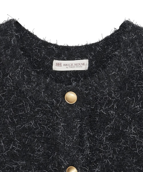 TOKYO SHIRTS（トウキョウシャツ）の「ファンシーツイード風 ニットジレ（ベスト・レディース・グレー/サックスブルー・M/L）」の5枚目の写真