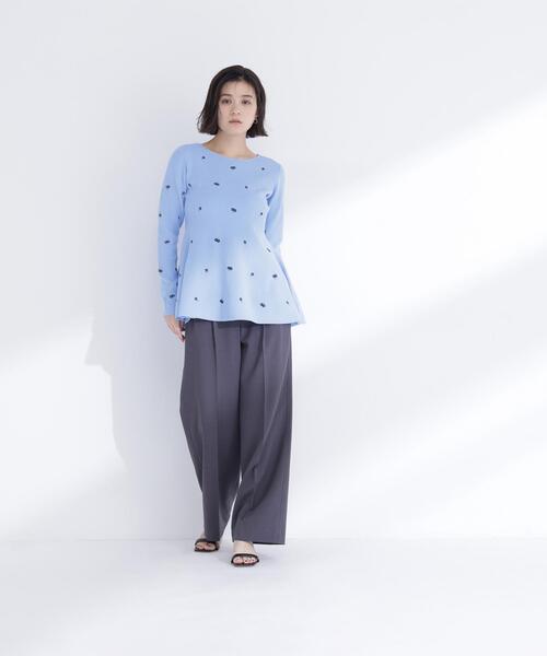 NATURAL BEAUTY BASIC（ナチュラルビューティーベーシック）の「◇刺繍ペプラムニット（ニット/セーター・レディース・ブルー系その他/ホワイト系その他/ブルー系その他6・FREE）」の15枚目の写真