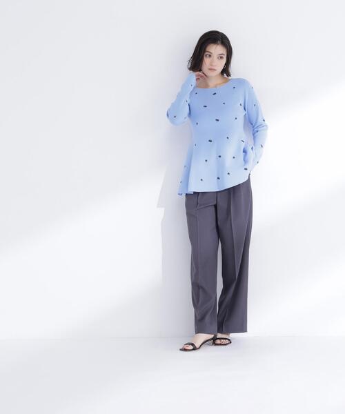 NATURAL BEAUTY BASIC（ナチュラルビューティーベーシック）の「◇刺繍ペプラムニット（ニット/セーター・レディース・ブルー系その他/ホワイト系その他/ブルー系その他6・FREE）」の21枚目の写真