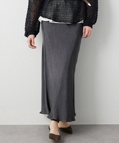 Whim Gazette（ウィムガゼット）の「ピグメントロングスカート（スカート・レディース・ベージュ/チャコールグレー・38/36）」の6枚目の写真