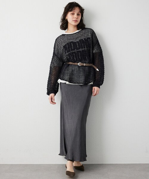 Whim Gazette（ウィムガゼット）の「ピグメントロングスカート（スカート・レディース・ベージュ/チャコールグレー・38/36）」の18枚目の写真