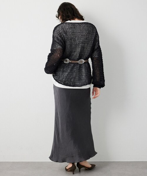 Whim Gazette（ウィムガゼット）の「ピグメントロングスカート（スカート・レディース・ベージュ/チャコールグレー・38/36）」の8枚目の写真