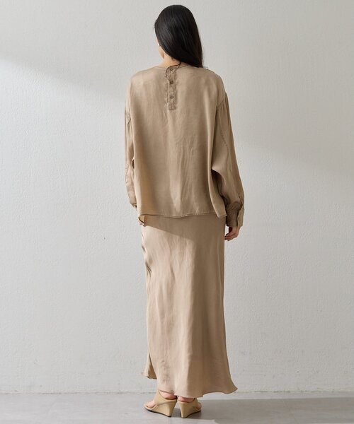 Whim Gazette（ウィムガゼット）の「ピグメントロングスカート（スカート・レディース・ベージュ/チャコールグレー・38/36）」の22枚目の写真