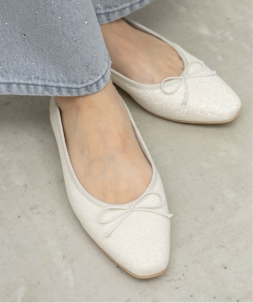 RANDA（ランダ）の「軽量 スクエアトゥフラットパンプス（パンプス・レディース・ピンク/ブラック/アイボリー/シルバー・22/22.5/23/23.5/24/24.5/25/25.5）」の7枚目の写真