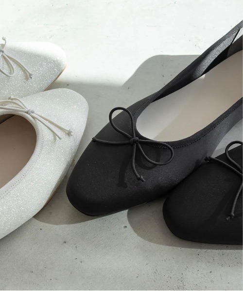 RANDA（ランダ）の「軽量 スクエアトゥフラットパンプス（パンプス・レディース・ピンク/ブラック/アイボリー/シルバー・22/22.5/23/23.5/24/24.5/25/25.5）」の14枚目の写真