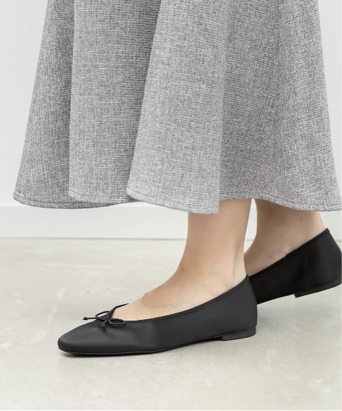 RANDA（ランダ）の「軽量 スクエアトゥフラットパンプス（パンプス・レディース・ピンク/ブラック/アイボリー/シルバー・22/22.5/23/23.5/24/24.5/25/25.5）」の16枚目の写真