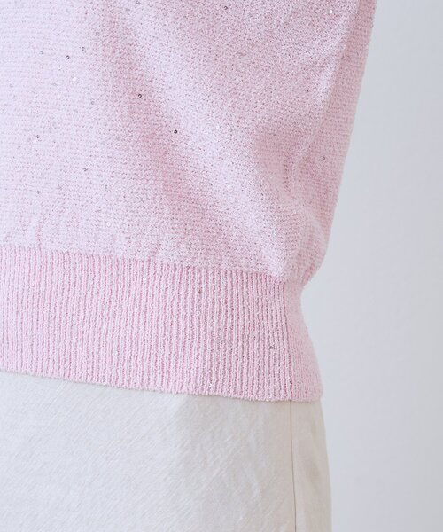 La boutique BonBon（ラブティックボンボン）の「【今すぐお届け！】ブークレスパンコールパフスリーブニット（ニット/セーター・レディース・ホワイト/ピンク/ネイビー・FREE）」の11枚目の写真