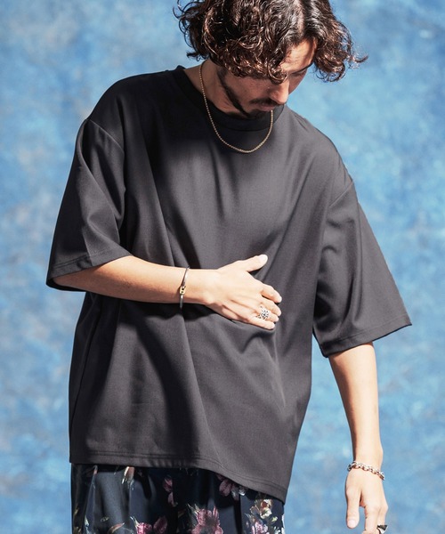 Jih Nunc(ジーヌンク)の「mt10229-ストレッチルーズシルエット5分袖カットソー(JIH-R1177)(Tシャツ/カットソー・メンズ・ネイビー/ブラック/グレー・L/M/S)」の5枚目の写真