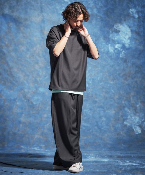 Jih Nunc(ジーヌンク)の「mt10229-ストレッチルーズシルエット5分袖カットソー(JIH-R1177)(Tシャツ/カットソー・メンズ・ネイビー/ブラック/グレー・L/M/S)」の7枚目の写真