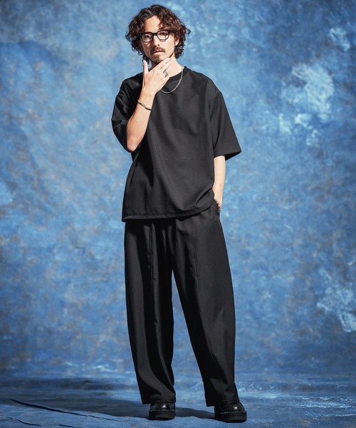 Jih Nunc(ジーヌンク)の「mt10229-ストレッチルーズシルエット5分袖カットソー(JIH-R1177)(Tシャツ/カットソー・メンズ・ネイビー/ブラック/グレー・L/M/S)」の11枚目の写真