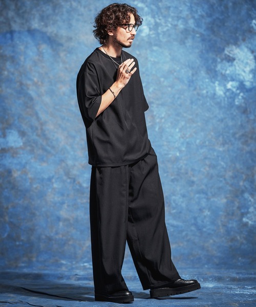 Jih Nunc(ジーヌンク)の「mt10229-ストレッチルーズシルエット5分袖カットソー(JIH-R1177)(Tシャツ/カットソー・メンズ・ネイビー/ブラック/グレー・L/M/S)」の12枚目の写真