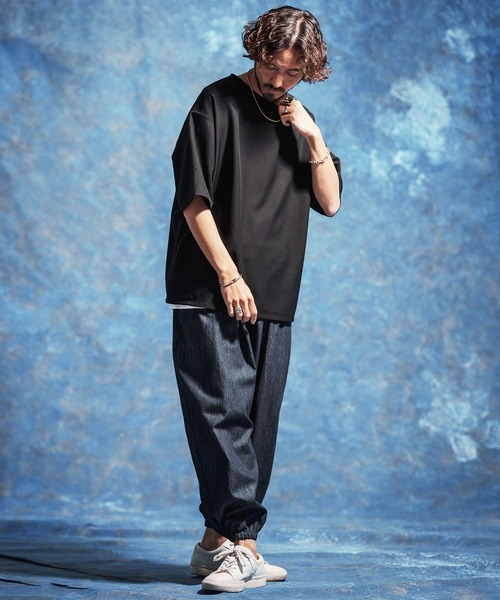 Jih Nunc(ジーヌンク)の「mt10229-ストレッチルーズシルエット5分袖カットソー(JIH-R1177)(Tシャツ/カットソー・メンズ・ネイビー/ブラック/グレー・L/M/S)」の13枚目の写真