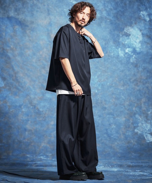 Jih Nunc(ジーヌンク)の「mt10229-ストレッチルーズシルエット5分袖カットソー(JIH-R1177)(Tシャツ/カットソー・メンズ・ネイビー/ブラック/グレー・L/M/S)」の17枚目の写真