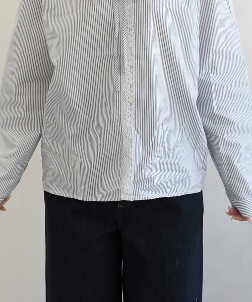 31 Sons de mode(トランテアン ソン ドゥ モード)の「一部店舗限定 レース細リボンブラウス(シャツ/ブラウス・レディース・イエロー/ブルー系/ホワイト・フリ-)」の12枚目の写真