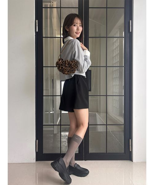 SNIDEL(スナイデル)の「バリエクロップドシャツ(シャツ/ブラウス・レディース・ストライプ/ホワイト/ピンク・F)」の5枚目の写真