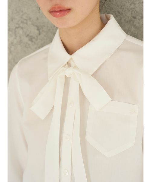 SNIDEL(スナイデル)の「バリエクロップドシャツ(シャツ/ブラウス・レディース・ストライプ/ホワイト/ピンク・F)」の9枚目の写真