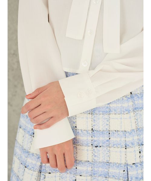 SNIDEL(スナイデル)の「バリエクロップドシャツ(シャツ/ブラウス・レディース・ストライプ/ホワイト/ピンク・F)」の10枚目の写真