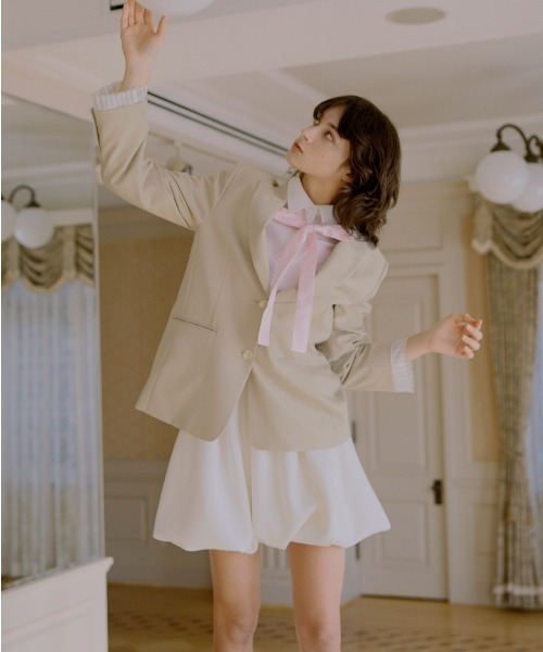 SNIDEL(スナイデル)の「バリエクロップドシャツ(シャツ/ブラウス・レディース・ストライプ/ホワイト/ピンク・F)」の4枚目の写真