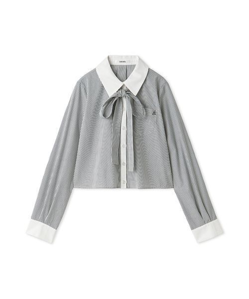 SNIDEL(スナイデル)の「バリエクロップドシャツ(シャツ/ブラウス・レディース・ストライプ/ホワイト/ピンク・F)」の18枚目の写真