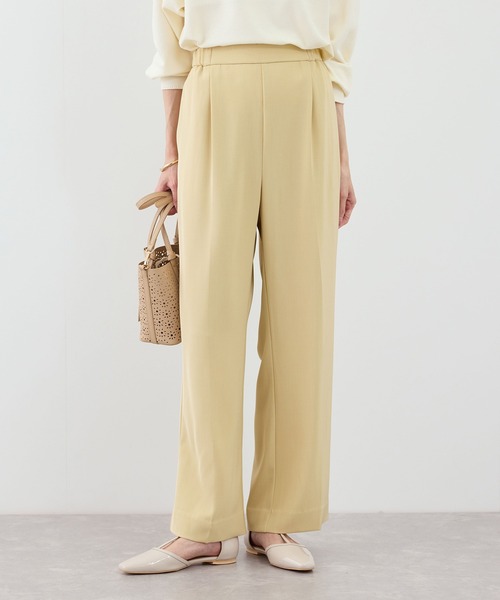 ROPE' PICNIC（ロペピクニック）の「【WEB限定サイズ】美フレアカラーパンツ（スラックス・レディース・イエロー/ブラック/サックスブルー/チャコールグレー・X-SMALL/S/M/L/XL）」の4枚目の写真