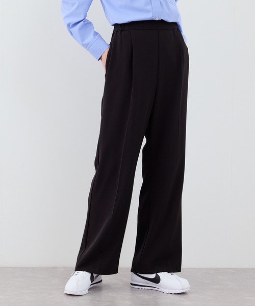 ROPE' PICNIC（ロペピクニック）の「【WEB限定サイズ】美フレアカラーパンツ（スラックス・レディース・イエロー/ブラック/サックスブルー/チャコールグレー・X-SMALL/S/M/L/XL）」の2枚目の写真