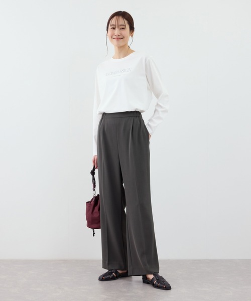 ROPE' PICNIC（ロペピクニック）の「【WEB限定サイズ】美フレアカラーパンツ（スラックス・レディース・イエロー/ブラック/サックスブルー/チャコールグレー・X-SMALL/S/M/L/XL）」の6枚目の写真