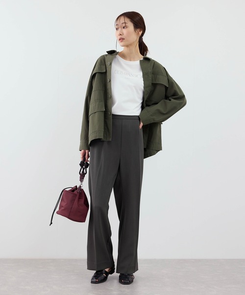 ROPE' PICNIC（ロペピクニック）の「【WEB限定サイズ】美フレアカラーパンツ（スラックス・レディース・イエロー/ブラック/サックスブルー/チャコールグレー・X-SMALL/S/M/L/XL）」の8枚目の写真