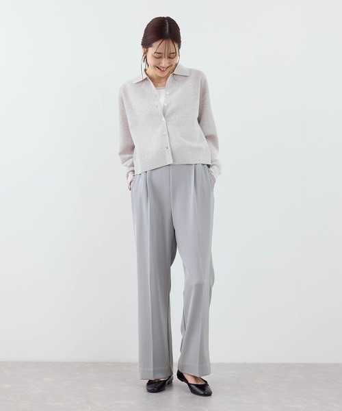 ROPE' PICNIC（ロペピクニック）の「【WEB限定サイズ】美フレアカラーパンツ（スラックス・レディース・イエロー/ブラック/サックスブルー/チャコールグレー・X-SMALL/S/M/L/XL）」の14枚目の写真