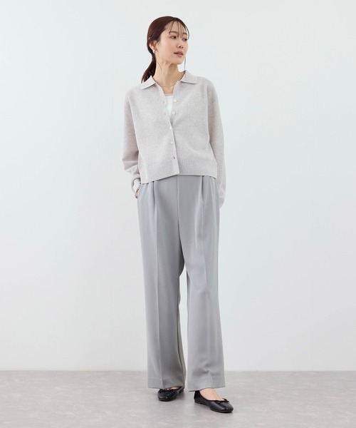 ROPE' PICNIC（ロペピクニック）の「【WEB限定サイズ】美フレアカラーパンツ（スラックス・レディース・イエロー/ブラック/サックスブルー/チャコールグレー・X-SMALL/S/M/L/XL）」の15枚目の写真