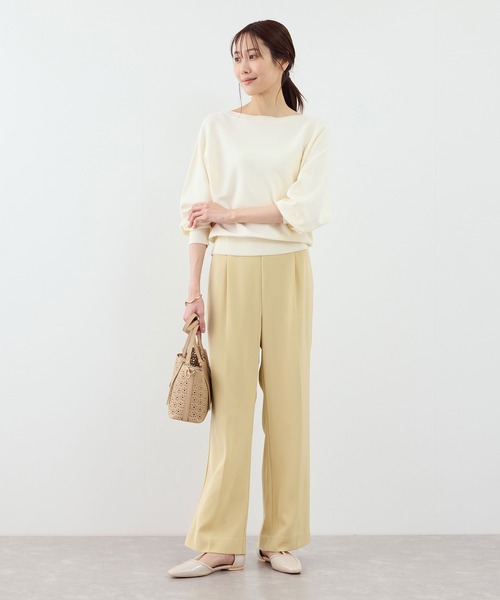 ROPE' PICNIC（ロペピクニック）の「【WEB限定サイズ】美フレアカラーパンツ（スラックス・レディース・イエロー/ブラック/サックスブルー/チャコールグレー・X-SMALL/S/M/L/XL）」の22枚目の写真