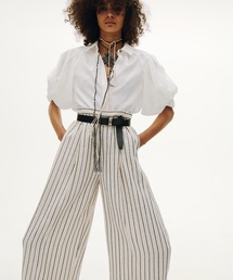 RUMCHE（ラムシェ）の「Spangled Stripe Trousers / スパンコールストライプパンツ（スラックス）」