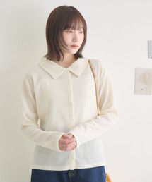 【RU.TI.LE】メランジ楊柳衿付きトップス