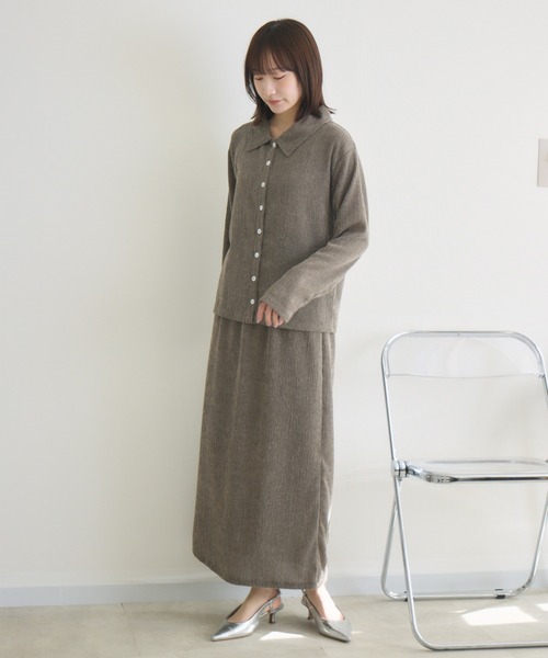 RU.TI.LE(ルチル)の「【RU.TI.LE】メランジ楊柳衿付きトップス(その他トップス・レディース・アイボリー/ブラウン/ライトグレー・MEDIUM)」の22枚目の写真